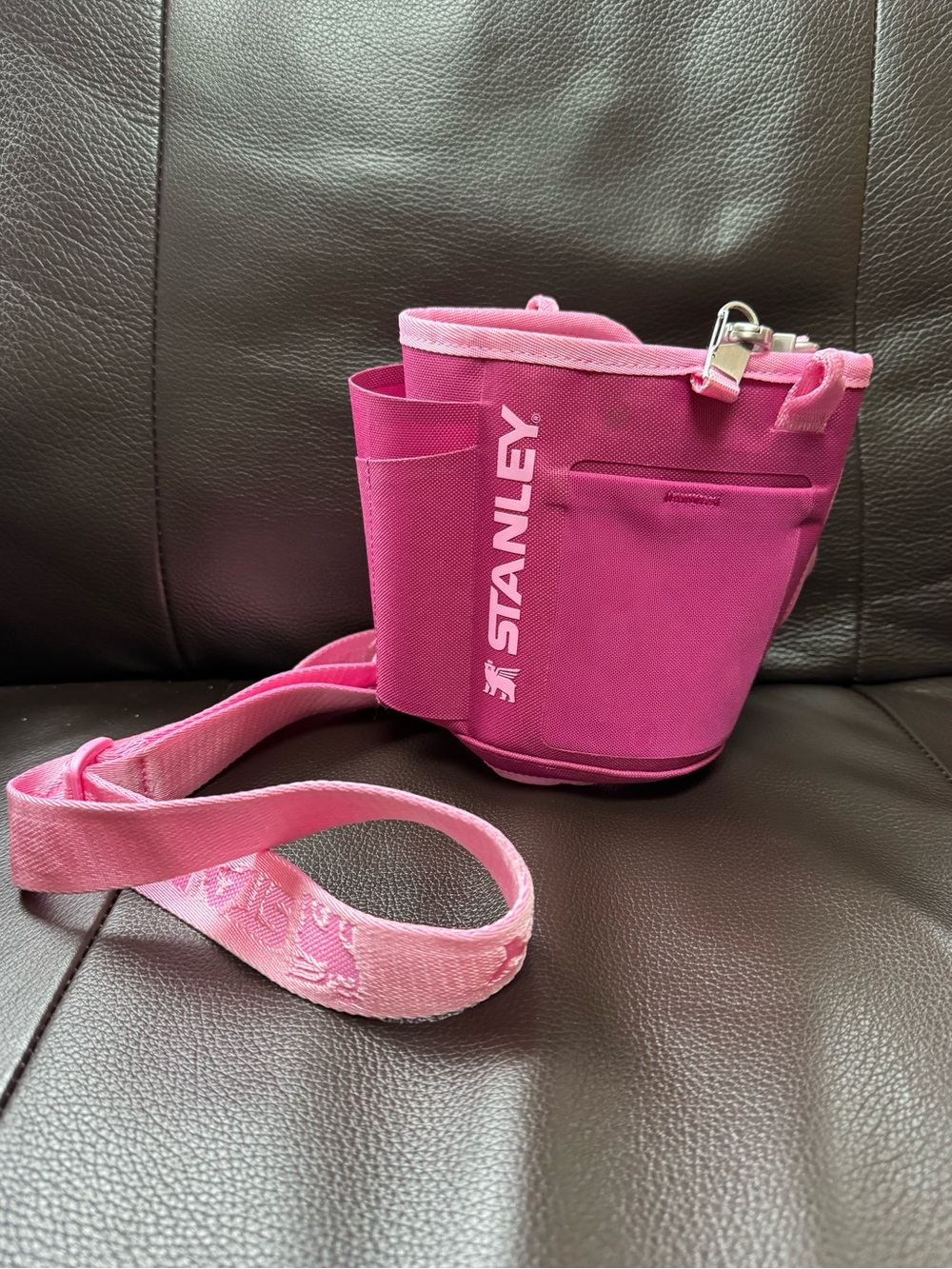 Stanley 40oz Pink Carry All Utility Crossbody Tumbler Pouch with Strap - Picture 2 of 11